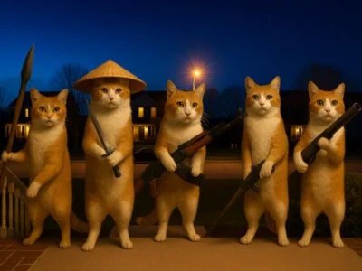 게임 총을 든 고양이 클리커 진화 온라인